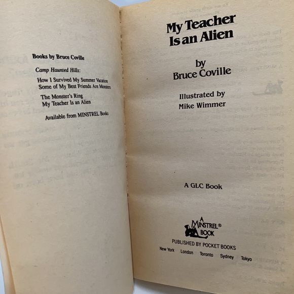 My Teacher is an Alien by Bruce Coville Young Readers Children’s Vintage 1989 - Picture 5 of 9